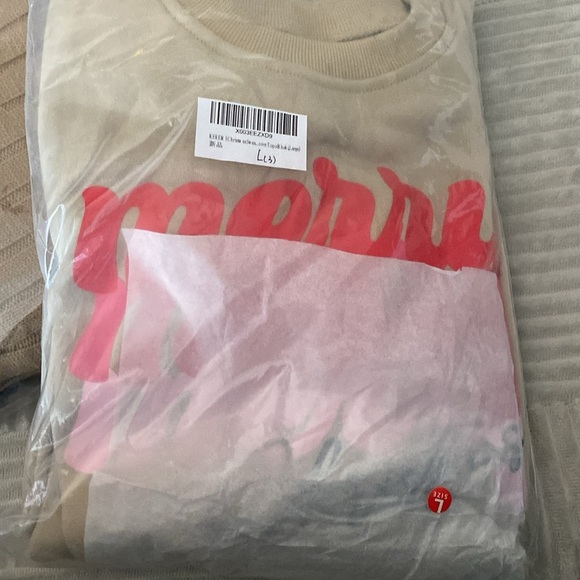 Women Merry Christmas Crewneck Sweatshirt Graphic Shirt Long Sleeve Xmas Size L - Picture 5 of 12